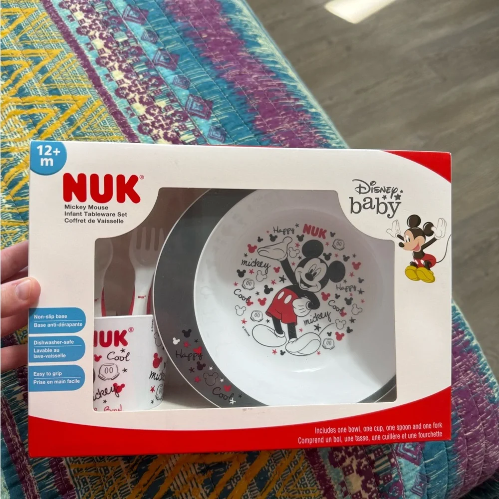 New Disney Baby Nuk Mickey Mouse Dinnerware Set 12+ Month Dishwasher Safe